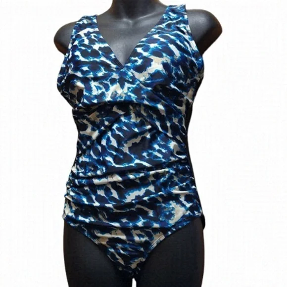 ANZON1 Swimwear One piece Swimsuit with wide adjustable Straps Tummy Control - Picture 1 of 5